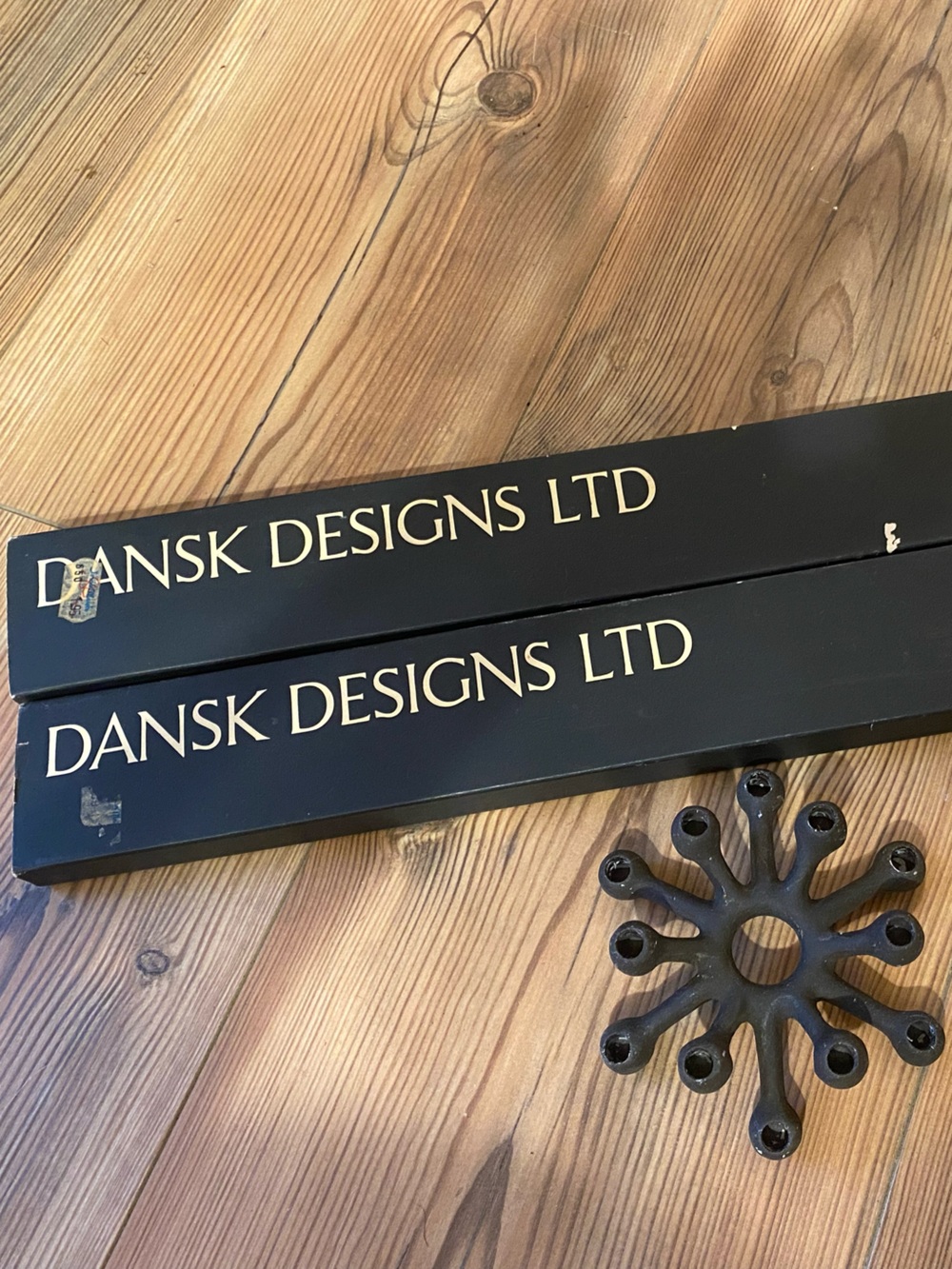 Vintage Dansk Denmark Cast Iron Taper Spider Candle Holder w/ 2 pack of Candles
